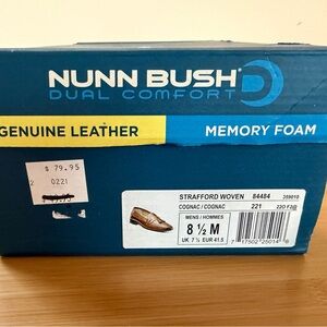 Nunn Bush Cognac Woven Leather Loafers